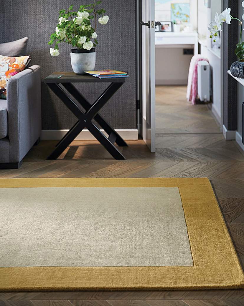 Origins Ochre Borders Wool Rug 80X150
