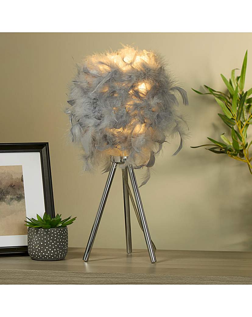 Feather Tripod Table Lamp