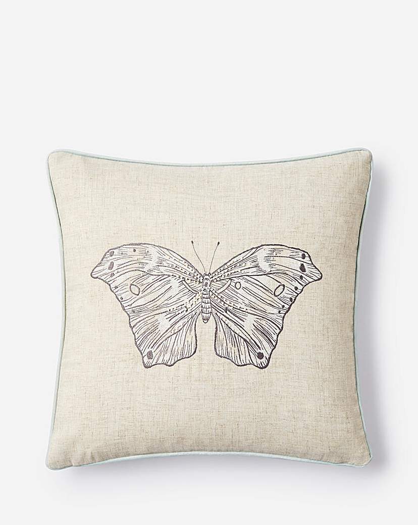 Embroidered Butterfly Cushion