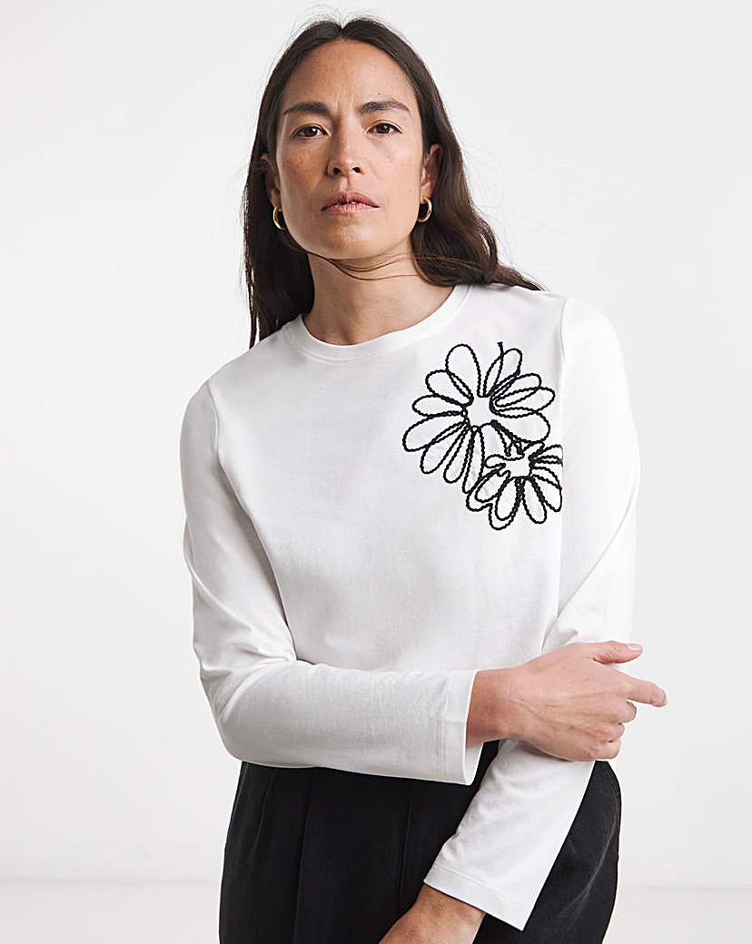 Embroidered Long Sleeve T-Shirt