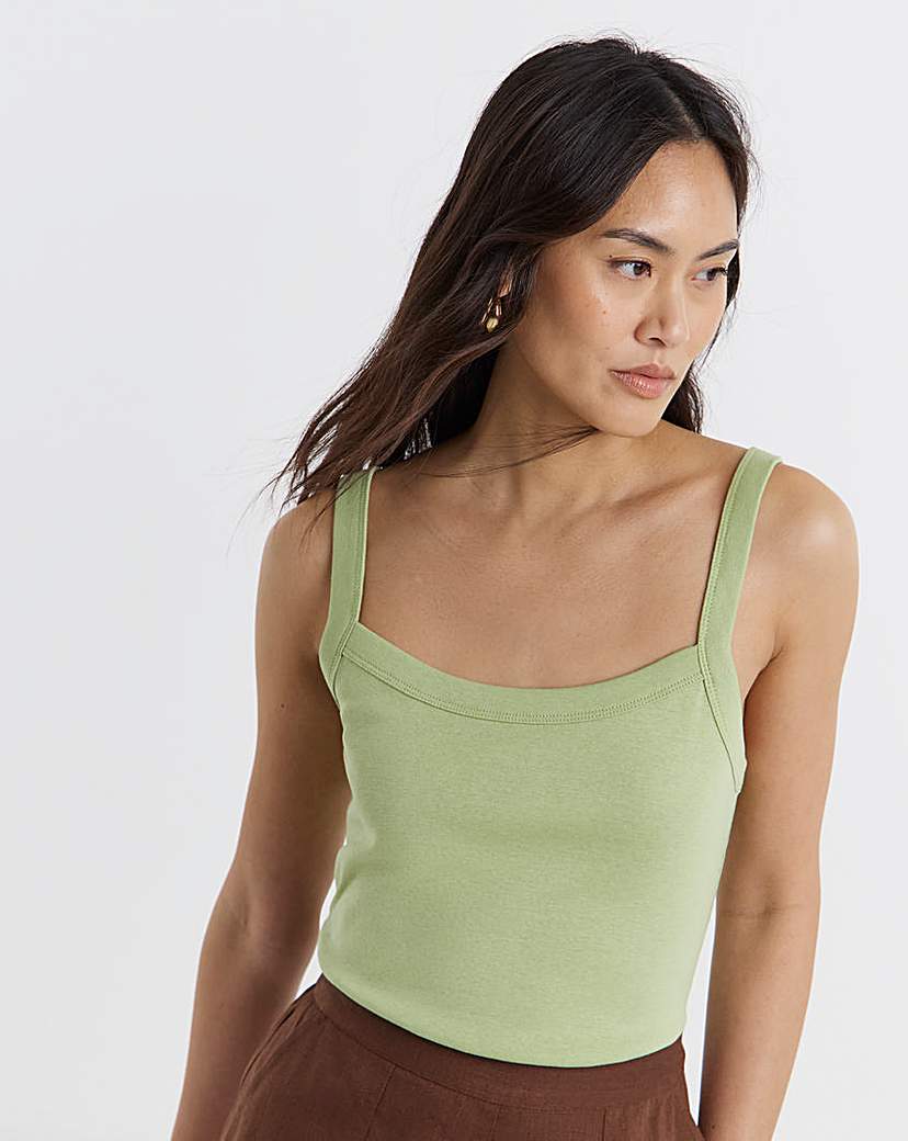 Thick Strap Cami Green - JD Williams - Size: 32
