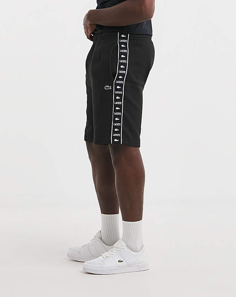 New In - Lacoste Black Taped Logo Sweatshorts