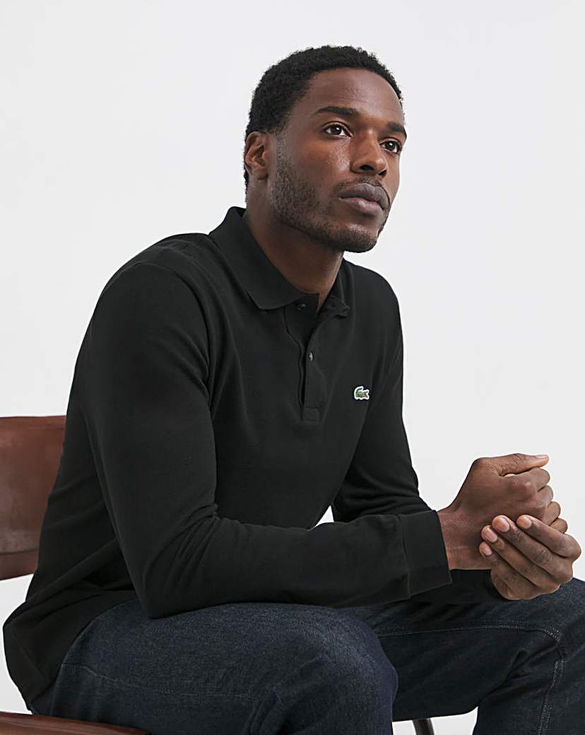 New In - Lacoste Classic Black Long Sleeved Polo