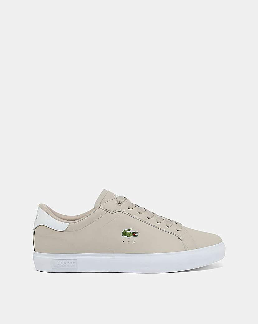 Lacoste Men's Powercourt Leather Trainers - Grey - Size 11