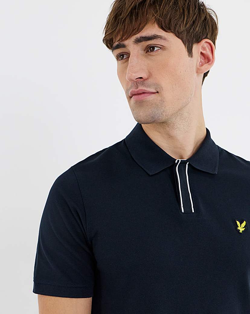 Lyle & Scott Dark Navy Placket Tipped Polo Shirt - 2XL