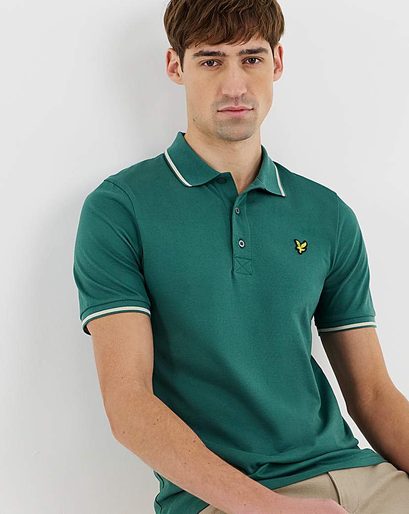 Lyle & Scott Green Tipped Polo Shirt - 2XL