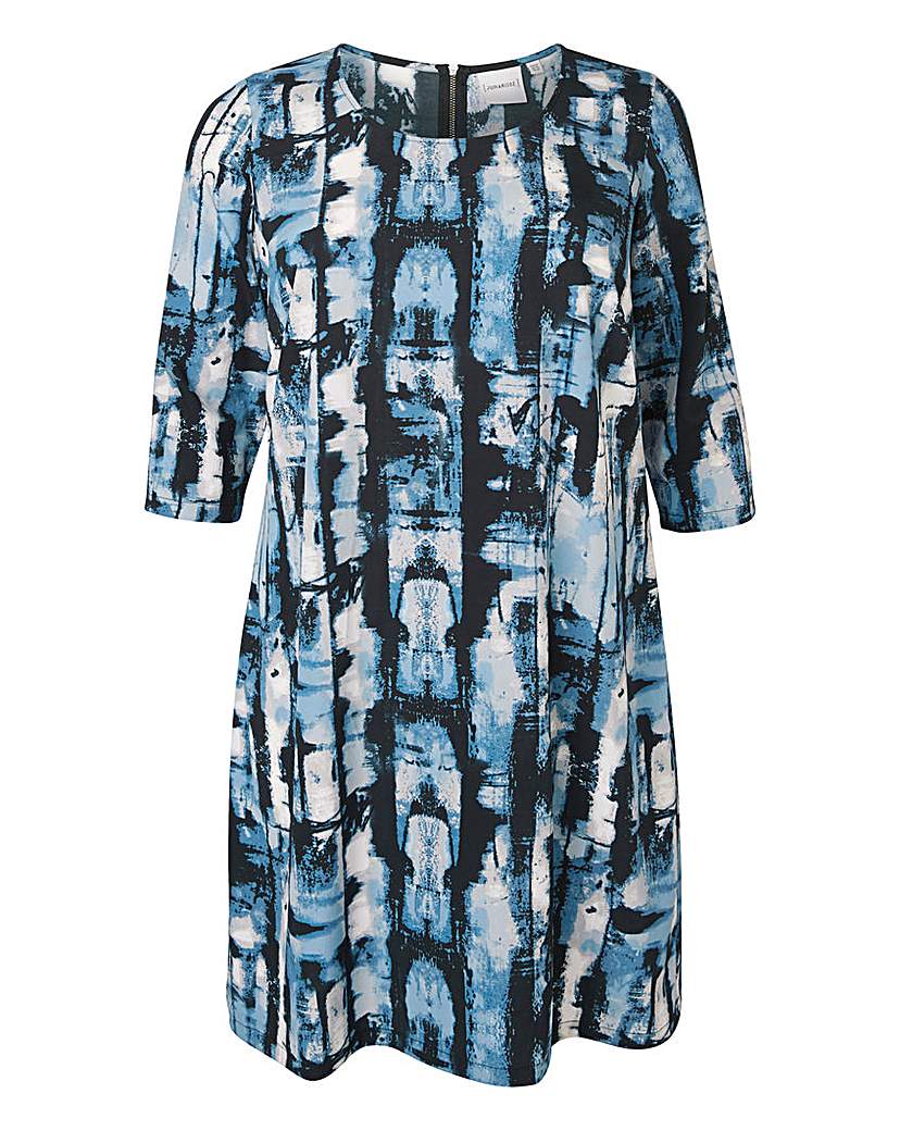 Junarose Blue Print Straight Dress