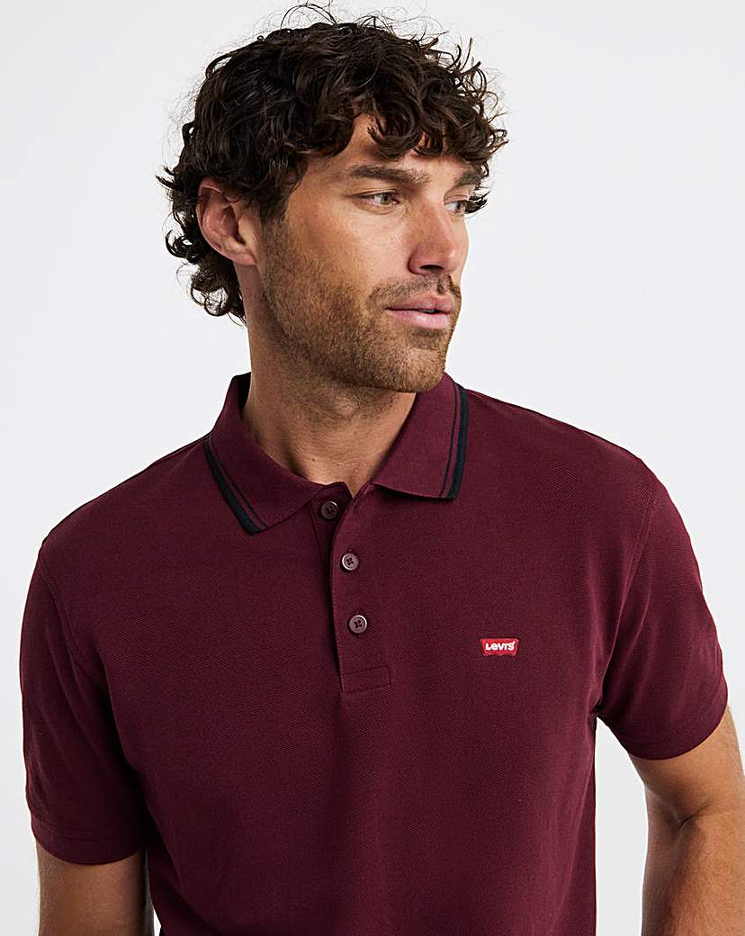 Levi'S Tipped Housemark Short Sleeve Polo Shirt - Red - Image 2