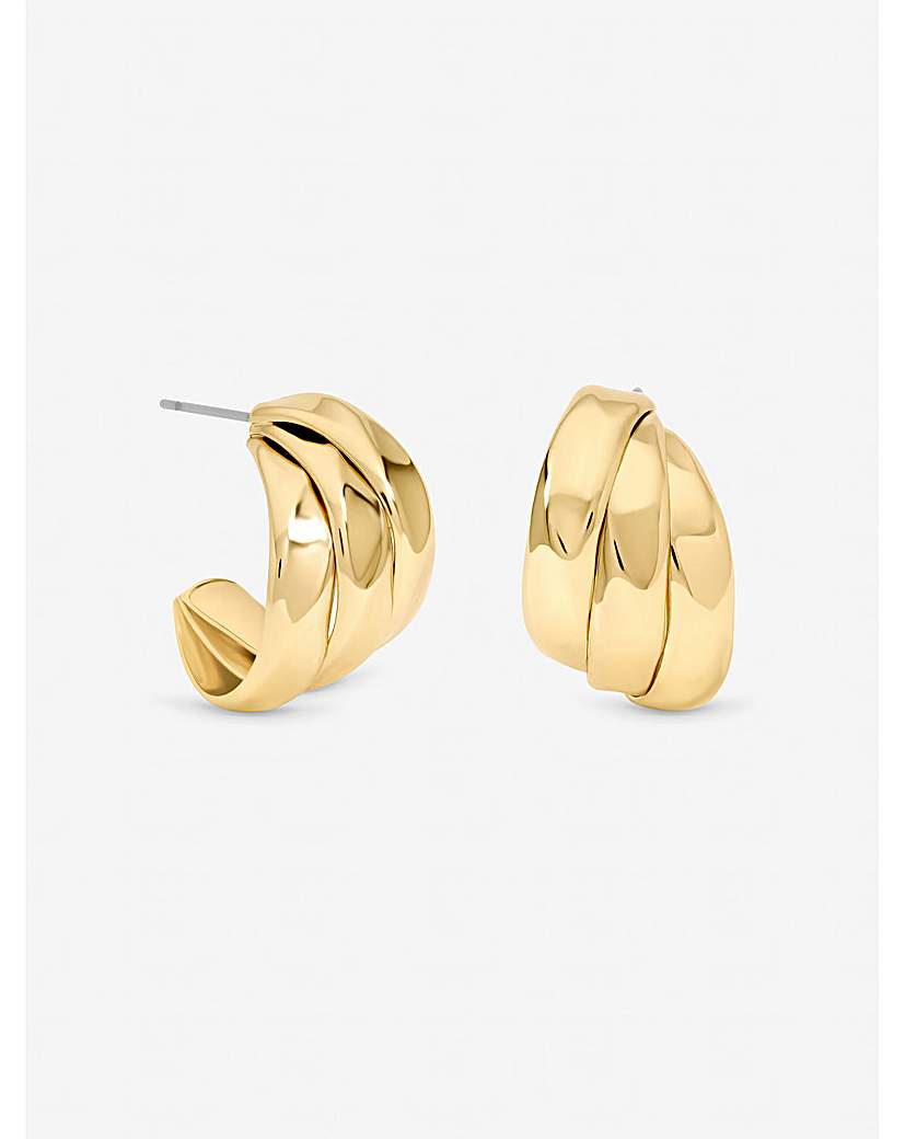 Gold Plated Multirow Molten Hoops Gold Jon …