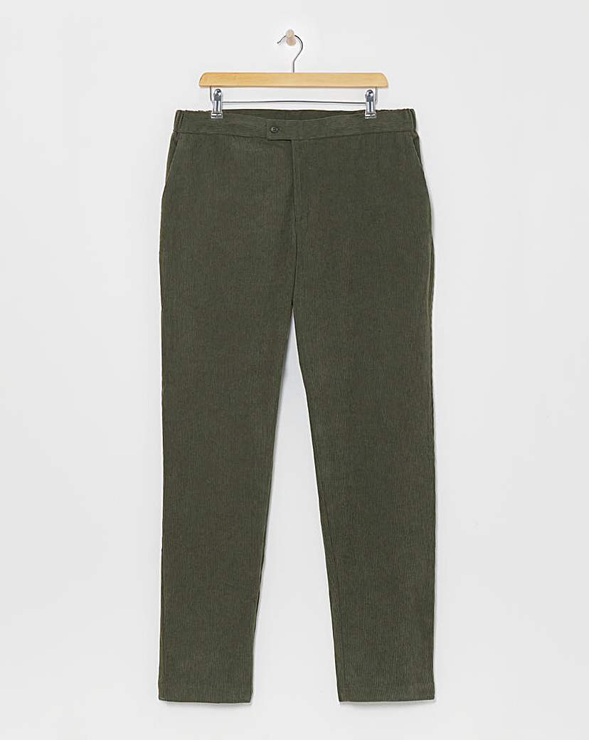 Tapered Cord Trouser Khaki Jacamo Size 52R