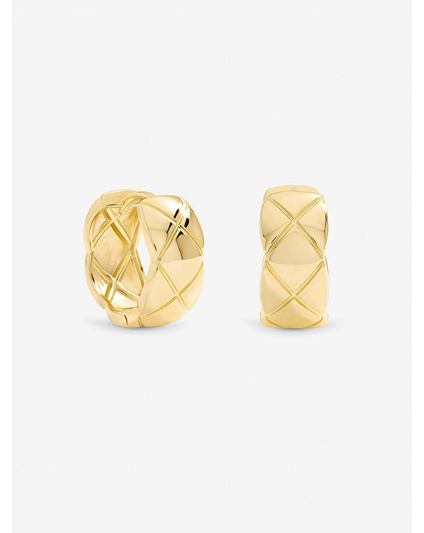 Gold Plated Quilted Hoop Earrings Gold Jon …
