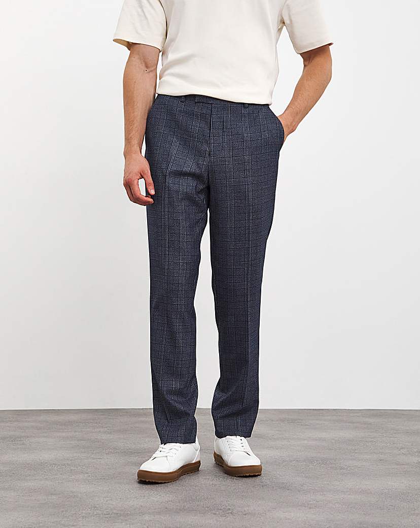 Seb Blue Check Suit Trouser