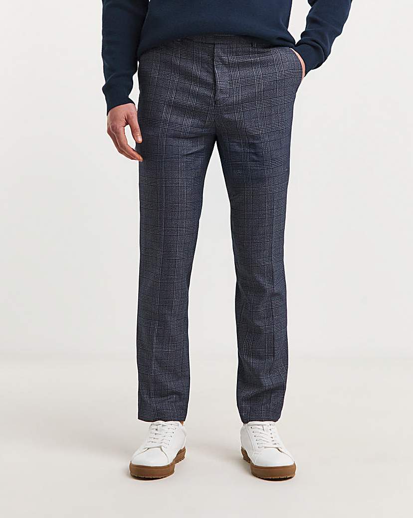 Seb Blue Check Suit Trouser