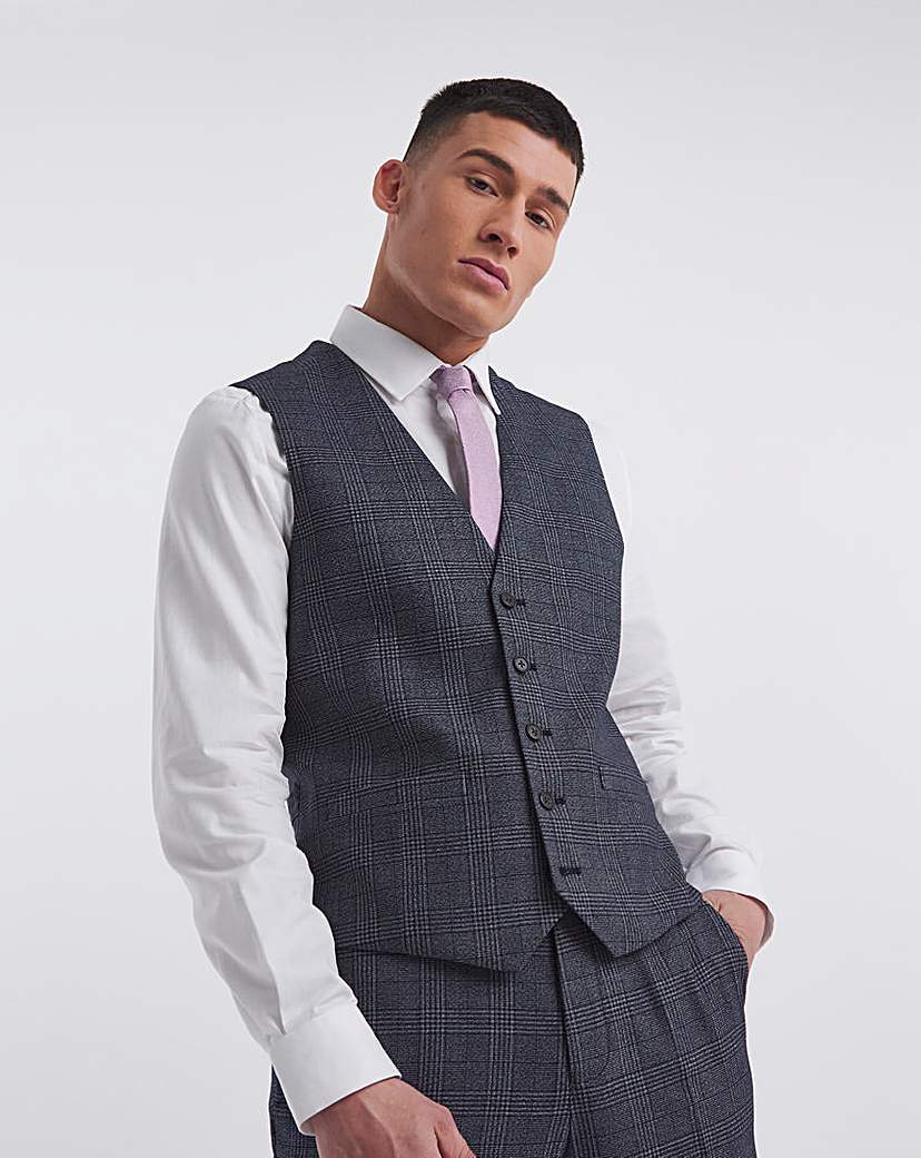 Seb Blue Check Waistcoat