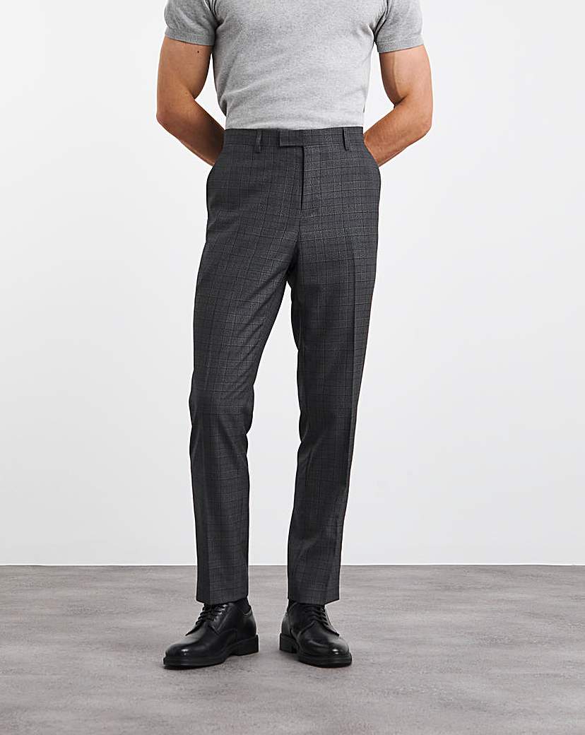 Image of Regular Fit Check Suit Trouser
