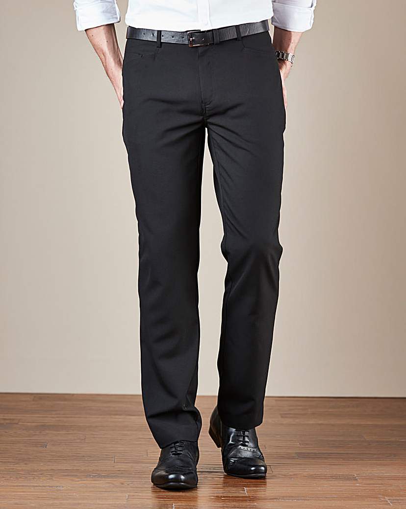 Image of Black Five Pocket Reg Fit Trousers