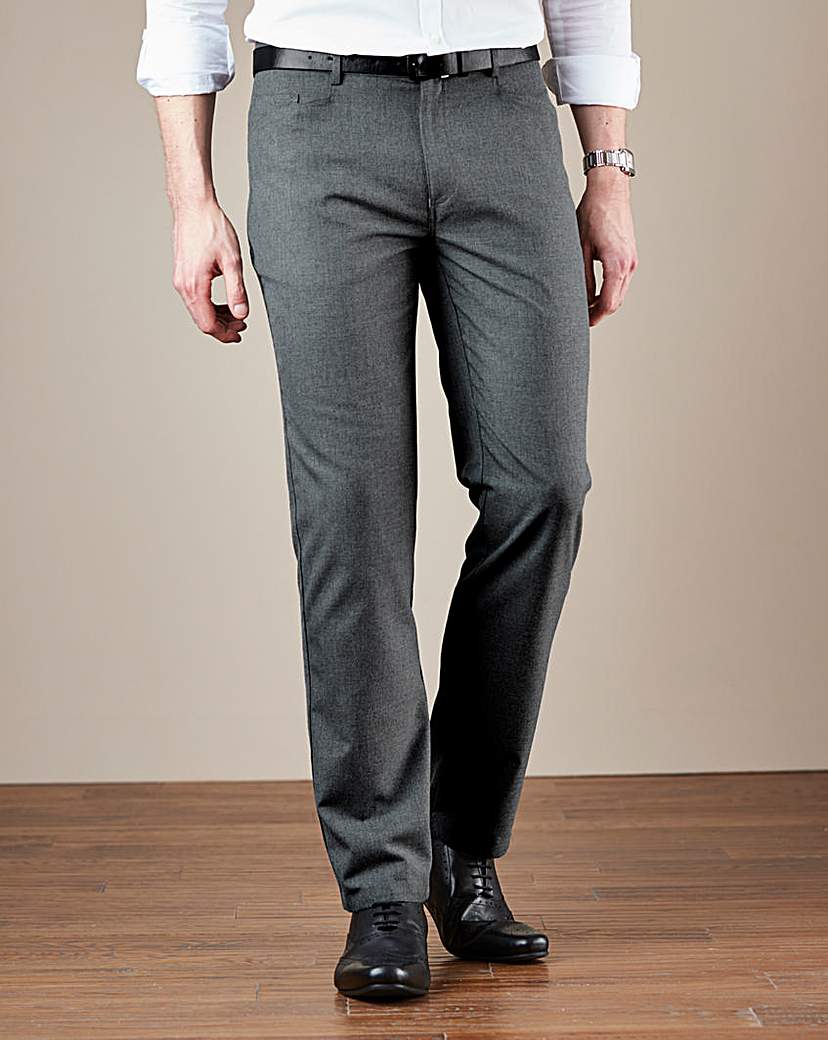 Image of Charcoal Five Pocket Reg Fit Trousers