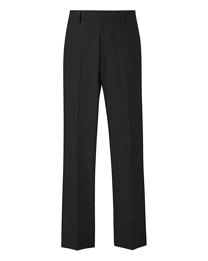 Charcoal Plain Front Reg Fit Trousers