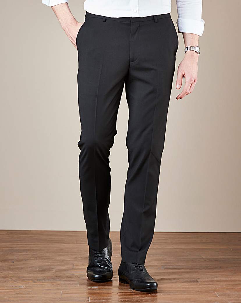Image of Black Plain Front Stretch Trouser