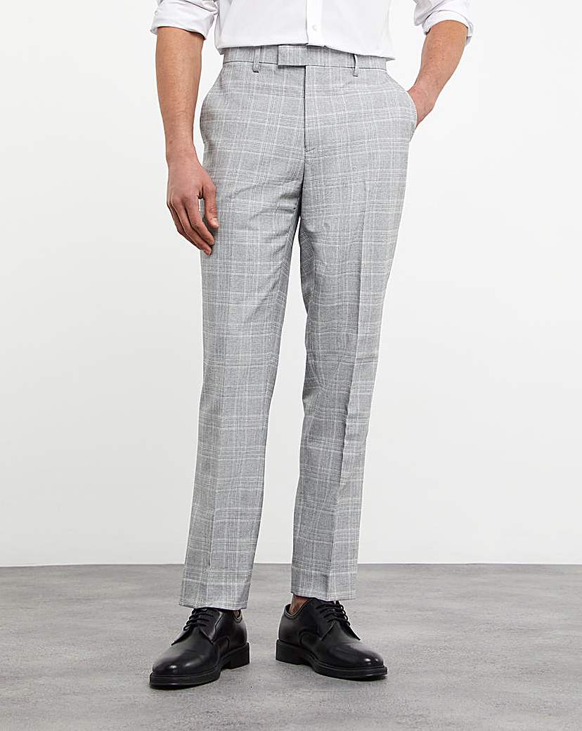 Jasper Light Grey Check Suit Trouser