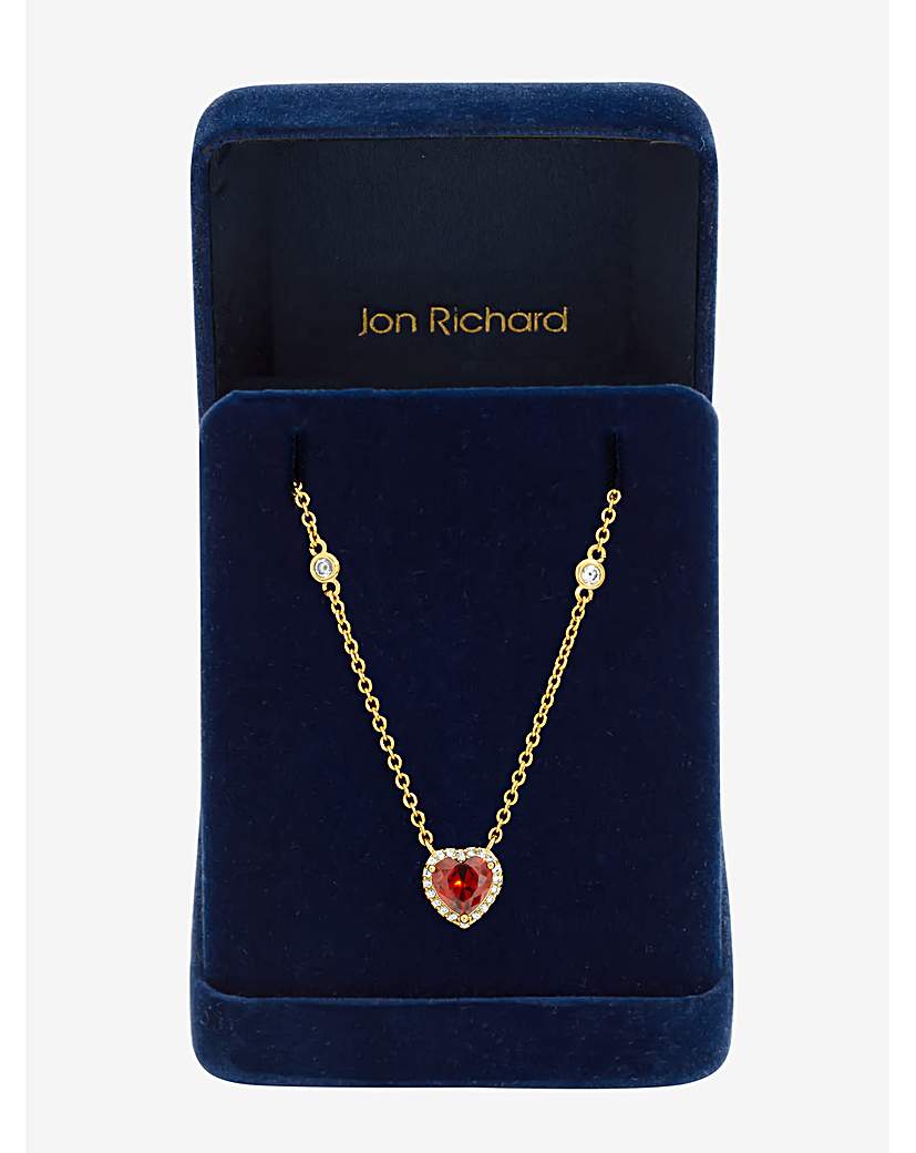 Gold Plated Red Heart Pendant Necklace Gold …