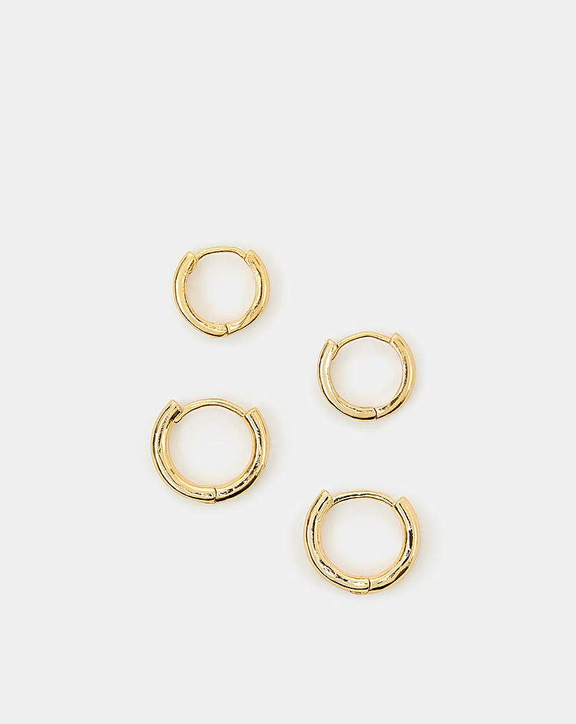 Accessorize GoldPlated Hoop Earrings Gold Accessorize Size …