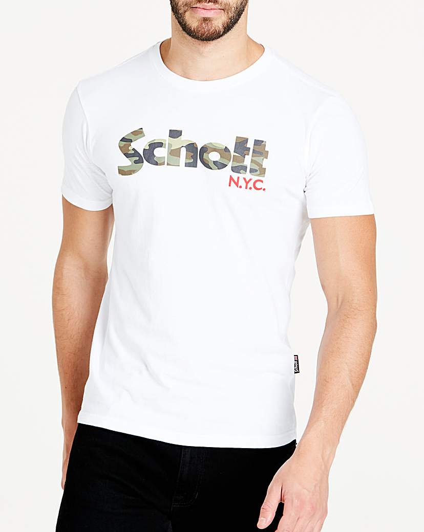 Image of Schott Camo Logo T-Shirt