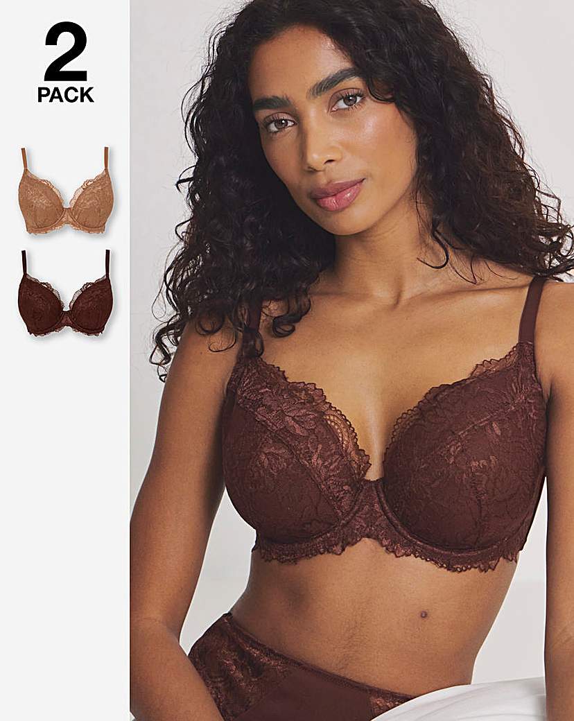 2 Pack Ella Plunge Wired Bras