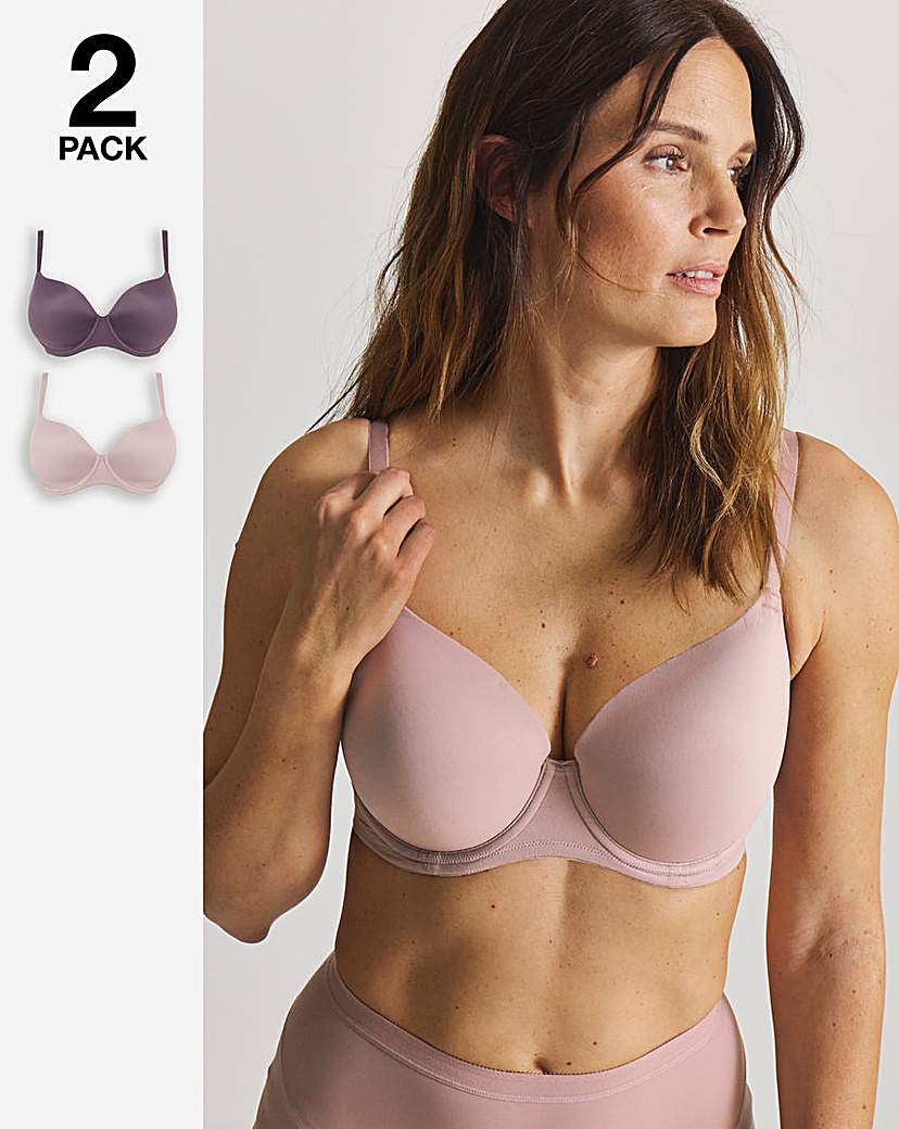 2 Pack Smoothing Microfibre T-Shirt Bras