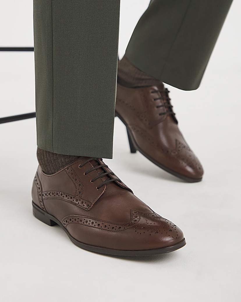 Formal Leather Brogue Wide