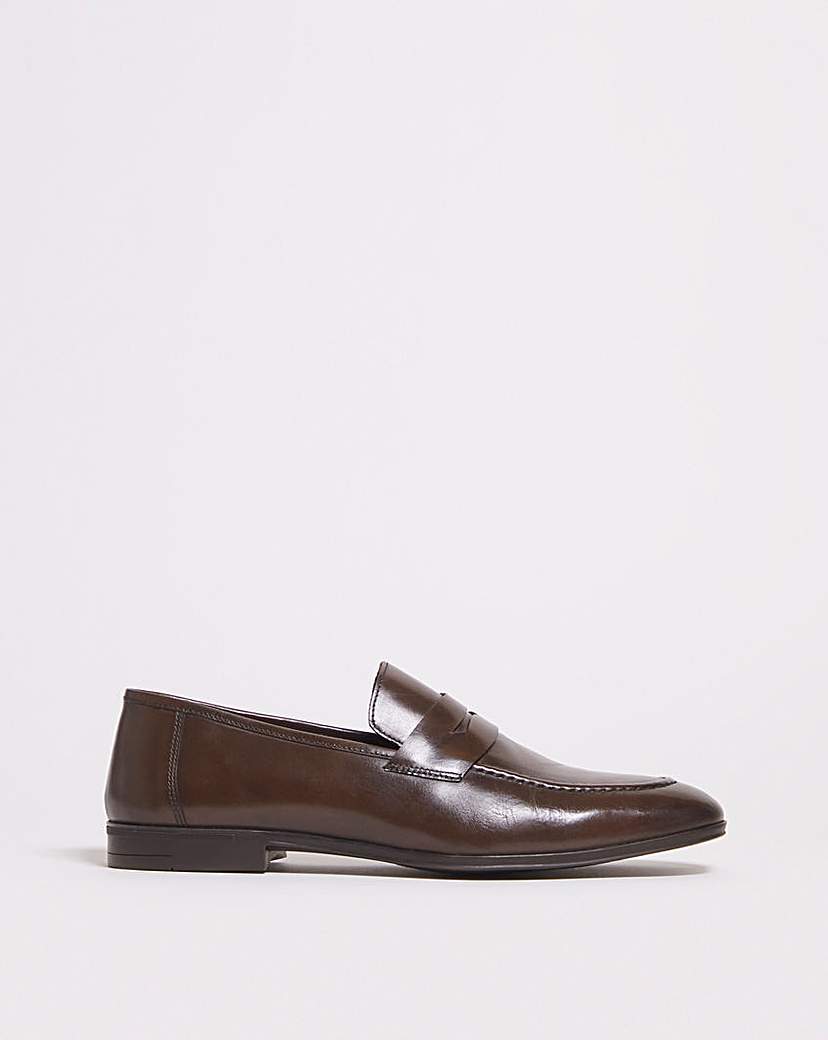 Formal Leather Penny Loafer Wide