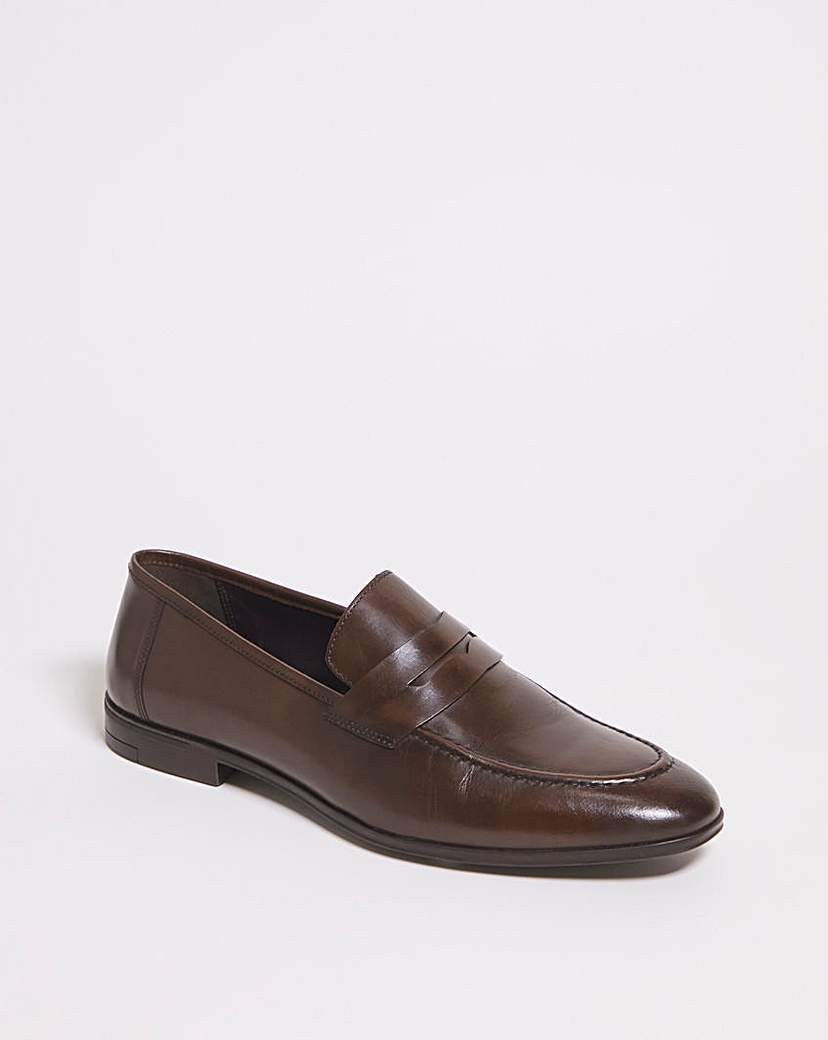 Formal Leather Penny Loafer Wide