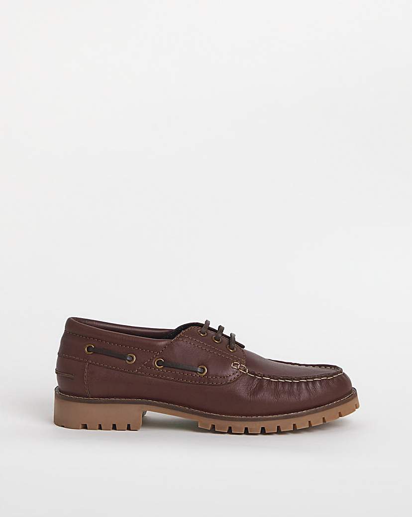 Leather Cleated Sole Boat Shoe W