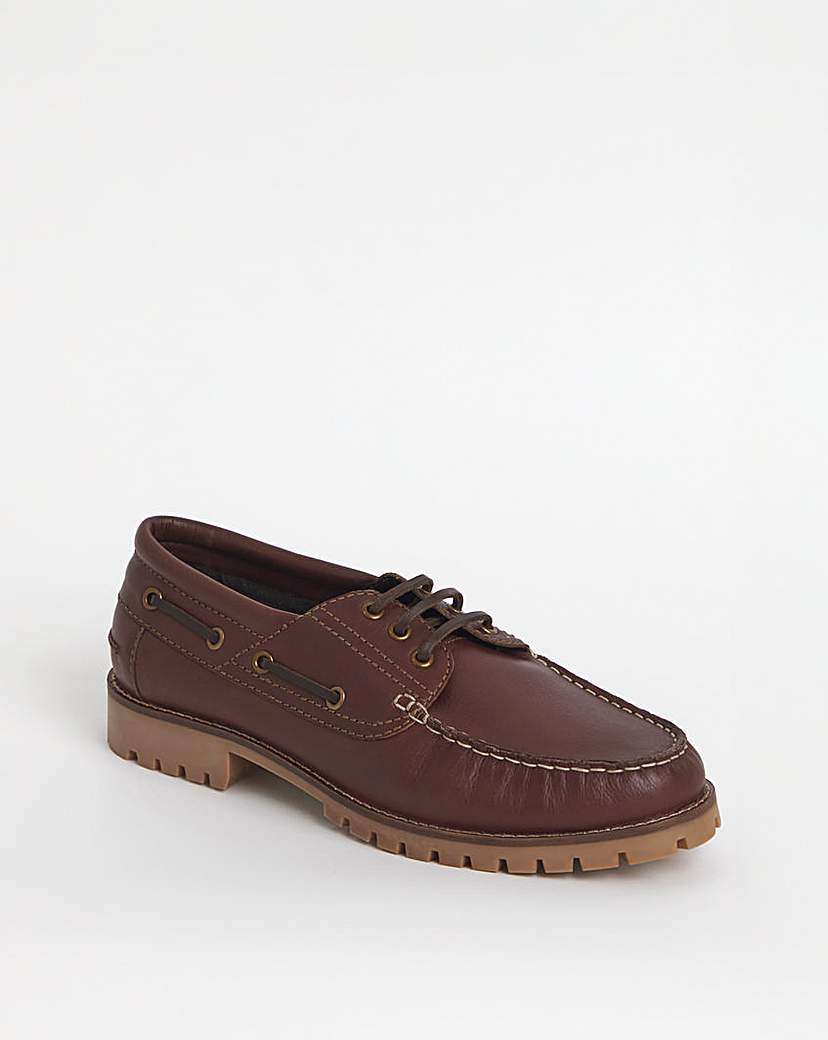 Leather Cleated Sole Boat Shoe W
