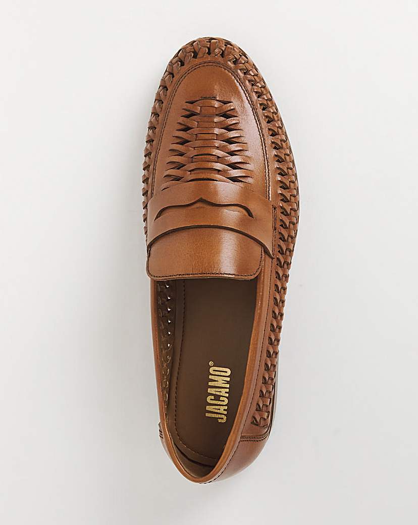 Leather Interweave Penny Loafer W