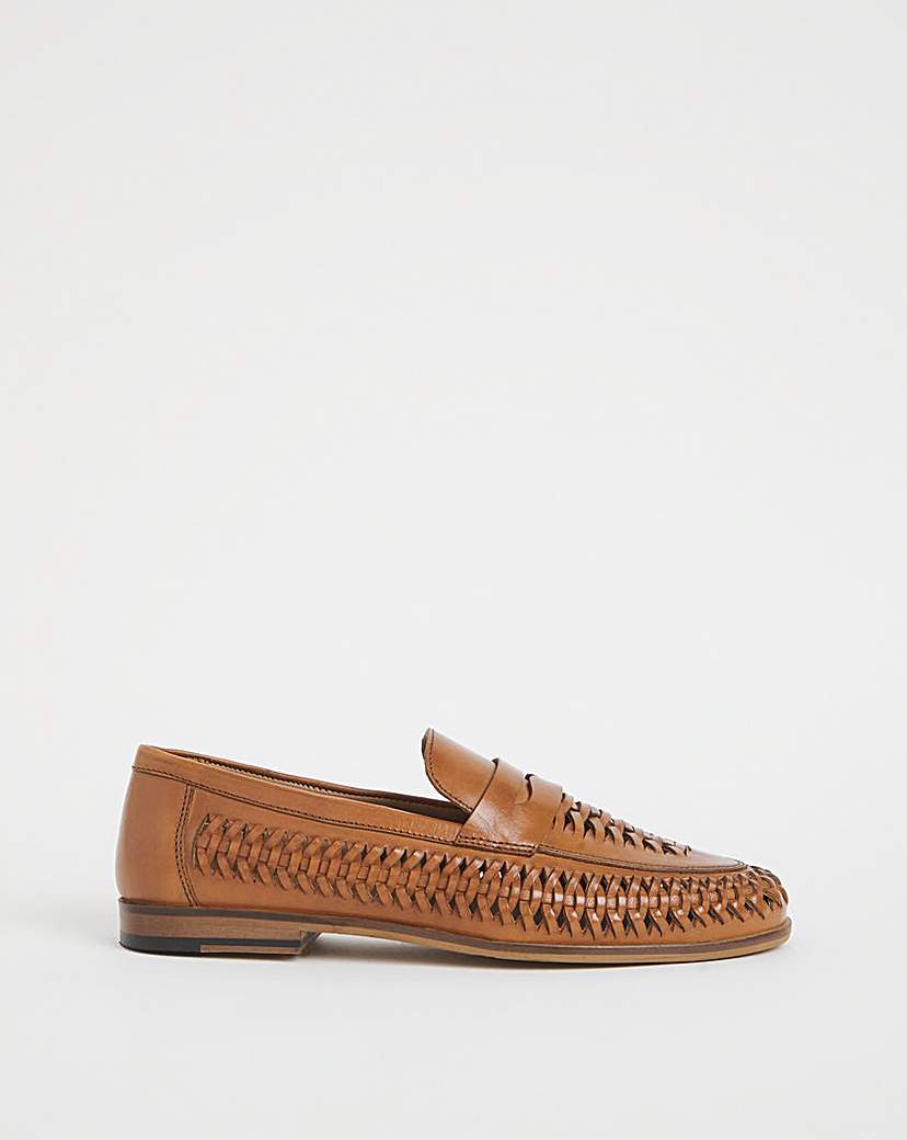 Leather Interweave Penny Loafer W