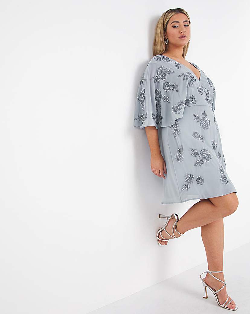 Joanna Hope Floral Angel Sleeve Dress