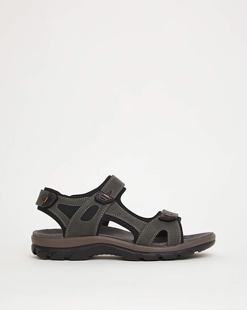 Grey Trekker Sandal Wide Fit