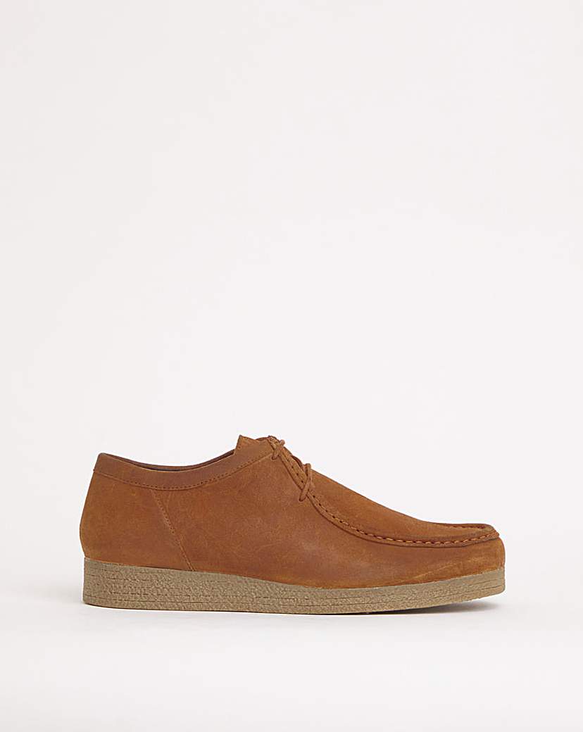 Suede Leather Lace Up Shoe Wide