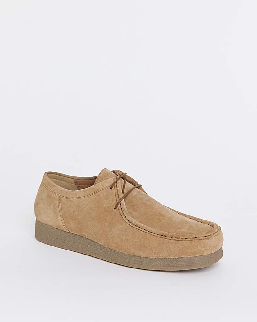 Suede Leather Lace Up Shoe Wide