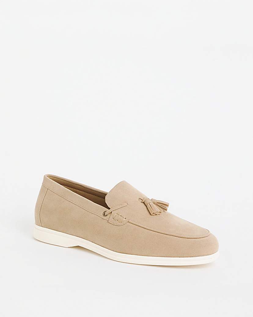 Suede Look Tassle Loafer Wide Fit