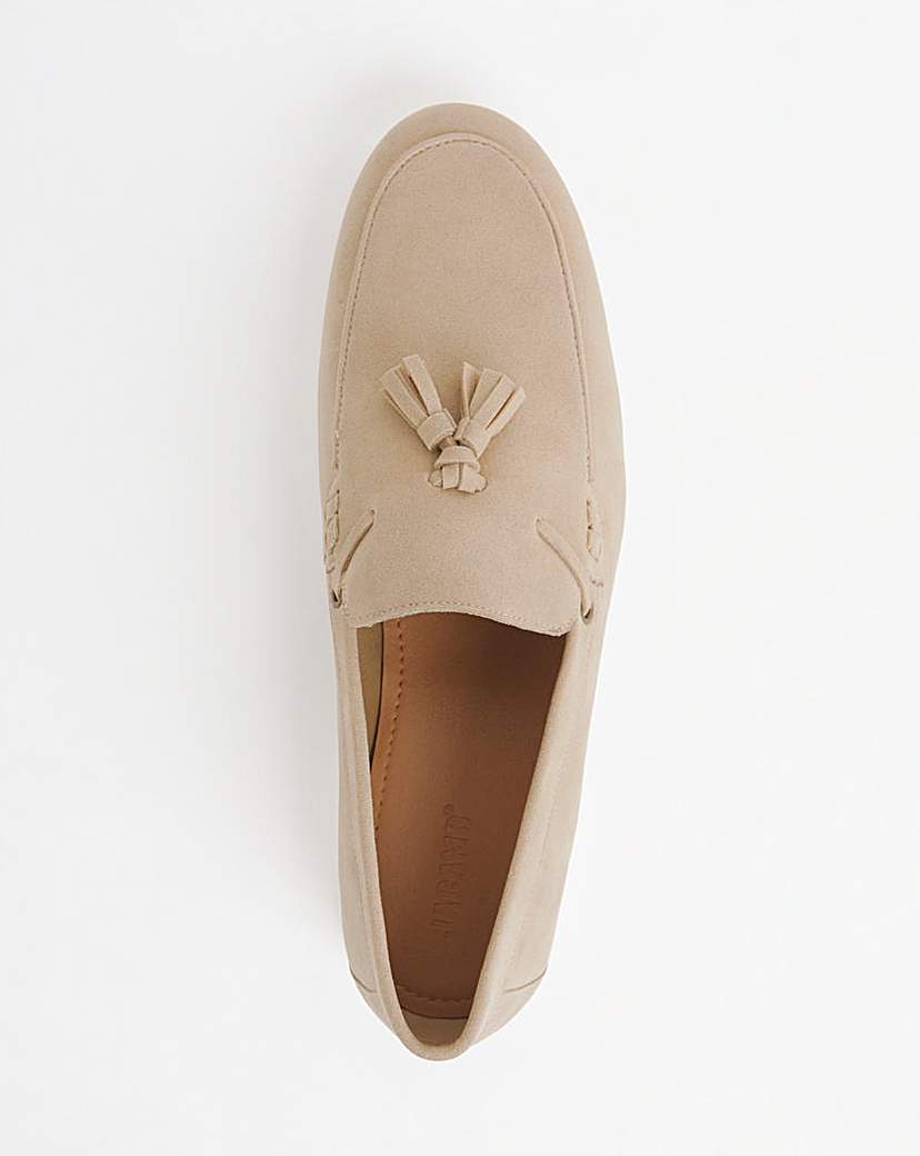 Suede Look Tassle Loafer Wide Fit
