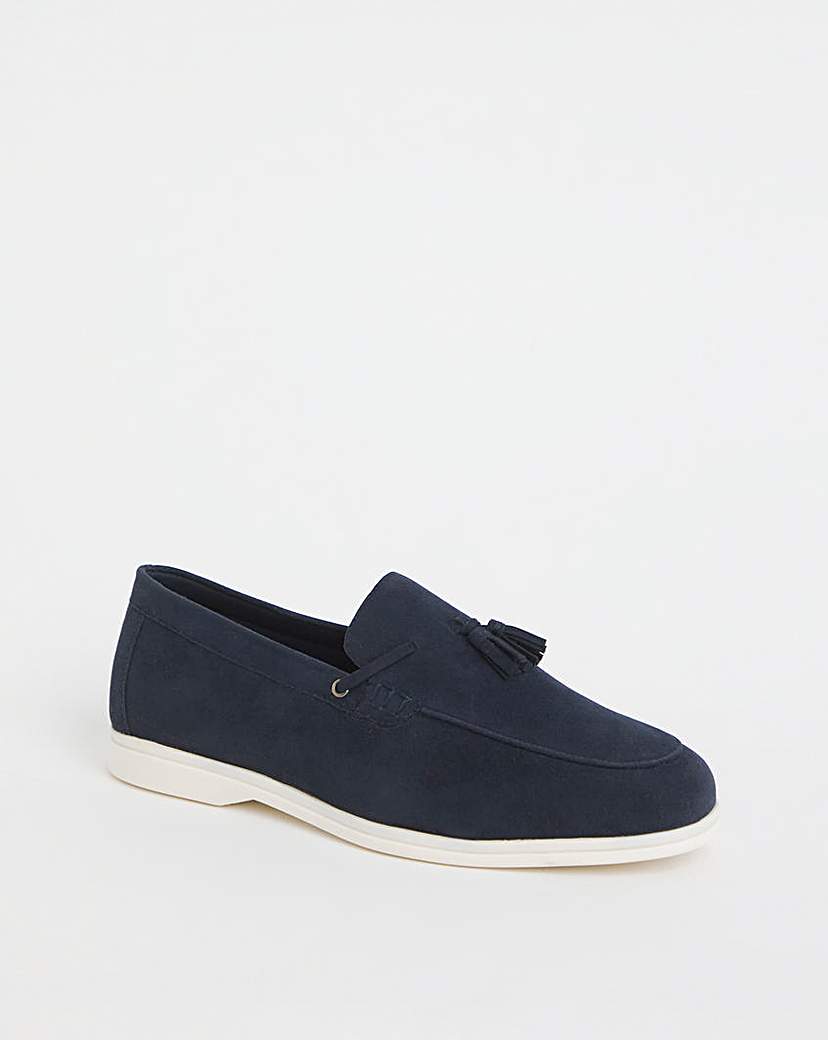 Suede Look Tassle Loafer Wide Fit