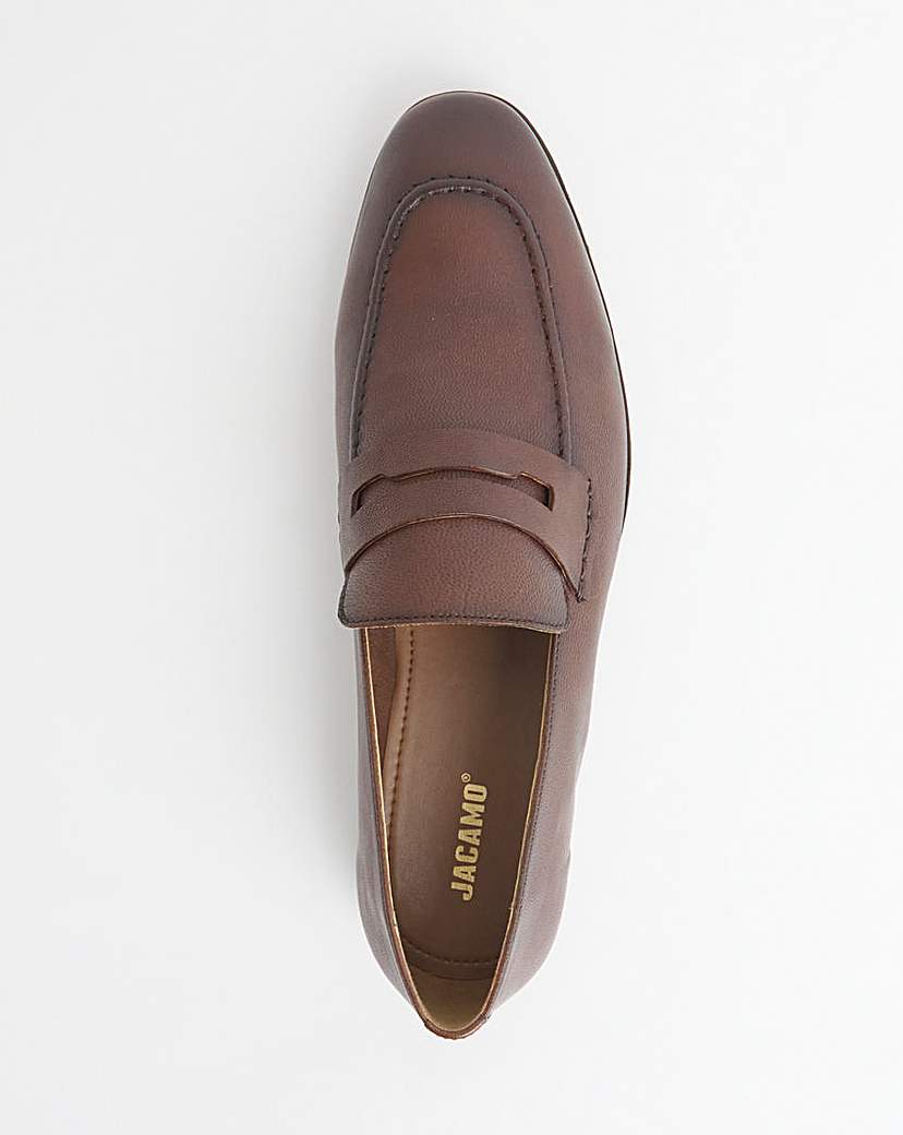 Leather Formal Strap Detail Loafer Wide