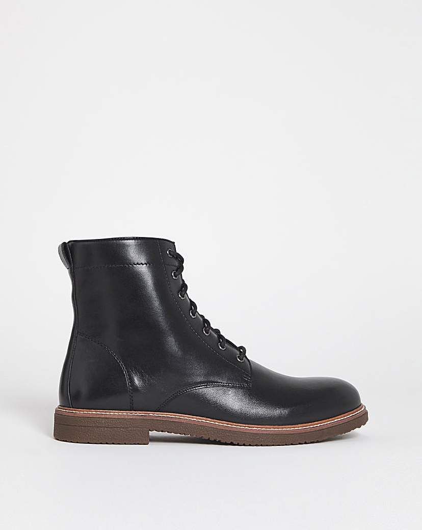 New In - Leather Lace Up Boot Wide Fit
