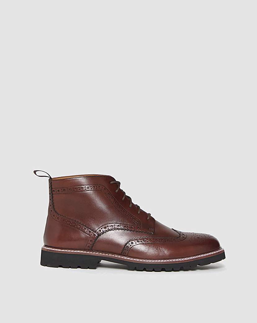 New In - Smart Brogue Lace Up Boot Wide Fit