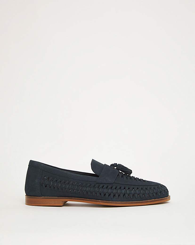 Navy Interweave Nubuck Loafer Wide Fit