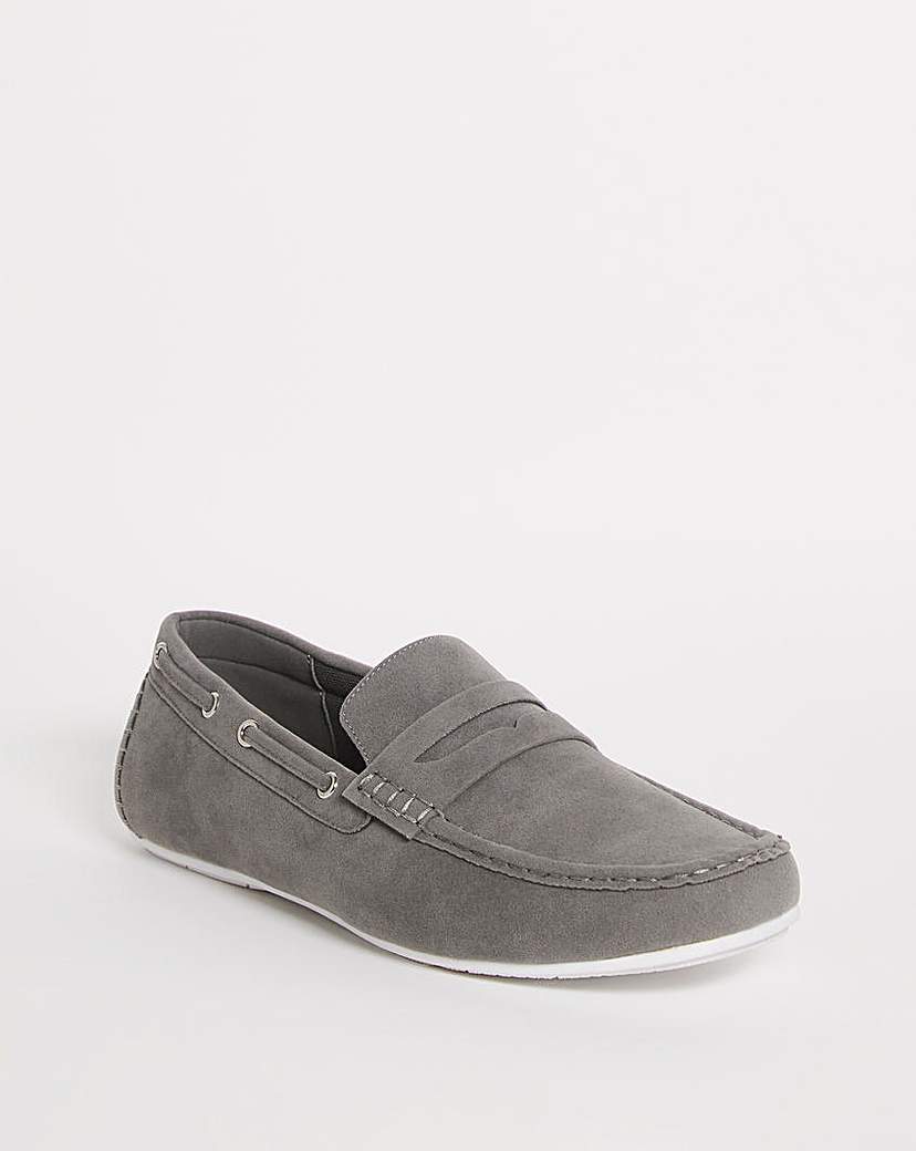 Moccasin Suede Look Wide Fit