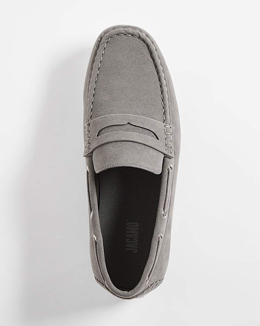 Moccasin Suede Look Wide Fit