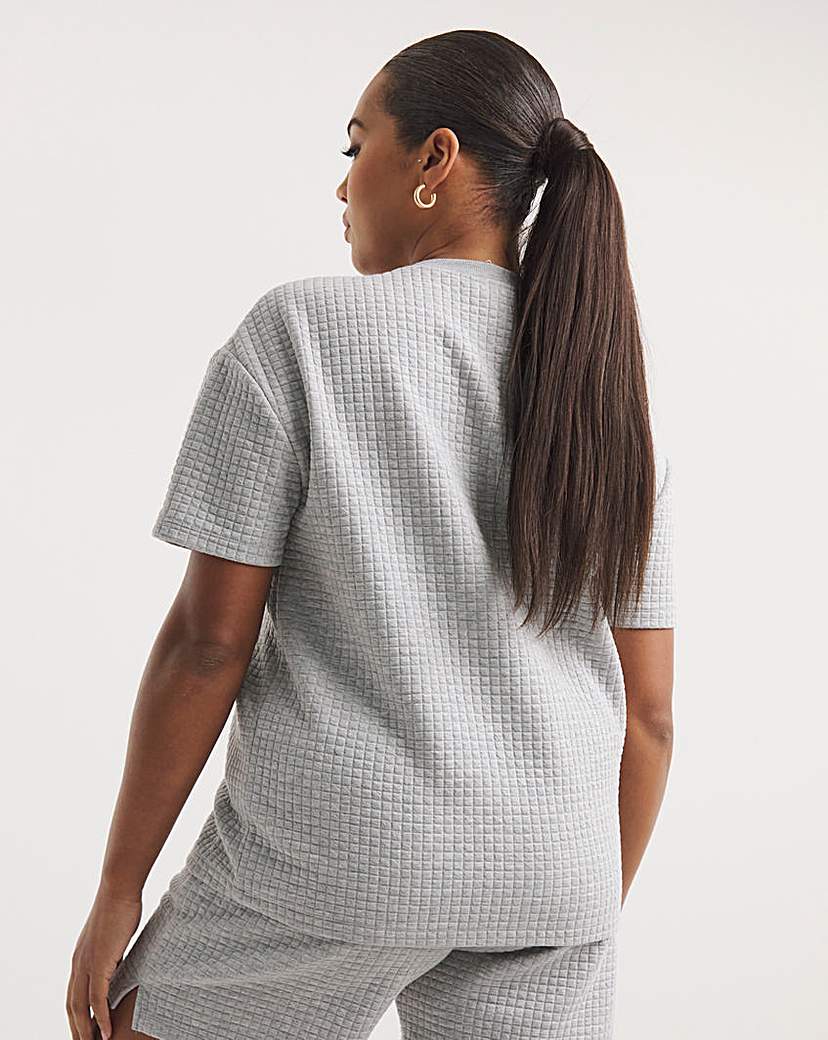 Grey Marl Quilted Short Sleeve Tee